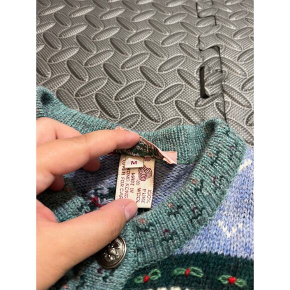 Vintage 1990's detailed knit wool cardigan sweater by Dorothy Bullitt swing‎ Med - Picture 5 of 8